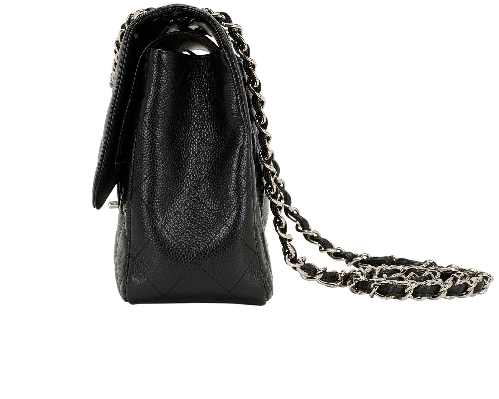Jumbo Classic Double Flap, &pound;5,500, Handbags, Black, Caviar, Bottom view